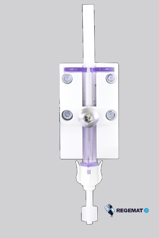 Jeringuilla bicomponente de Regemat 3D que permite cubrir con la fusión de varios materiales la bioimpresión con la viscosidad idónea, como en el caso del alginato.